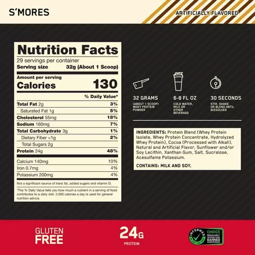 Optimum Nutrition GOLD STANDARD 100% WHEY™ *new* S'mores 2 lb (28 Servings) Indonesia | 79863-AFDP