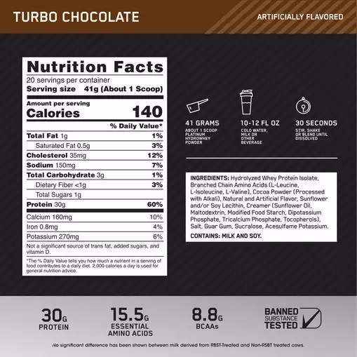 Optimum Nutrition PLATINUM HYDROWHEY™ Turbo Chocolate 1.8 lb - Notify me Indonesia | 94358-VBRJ